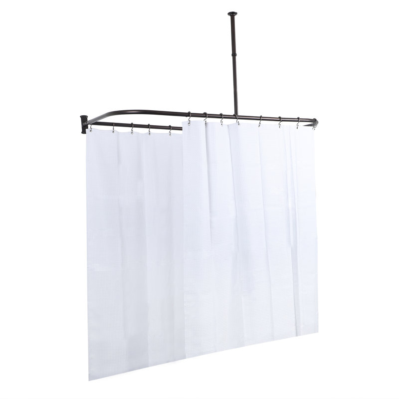 UtopiaAlley Aluminum 60" DShape Fixed Shower Curtain Rod & Reviews